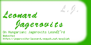 leonard jagerovits business card